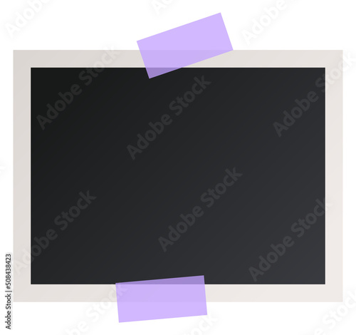 Photo card template. Scrapbook album blank mockup