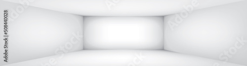 Empty white room. The inner space of the box. Vector design illustration. Mock up for you business project