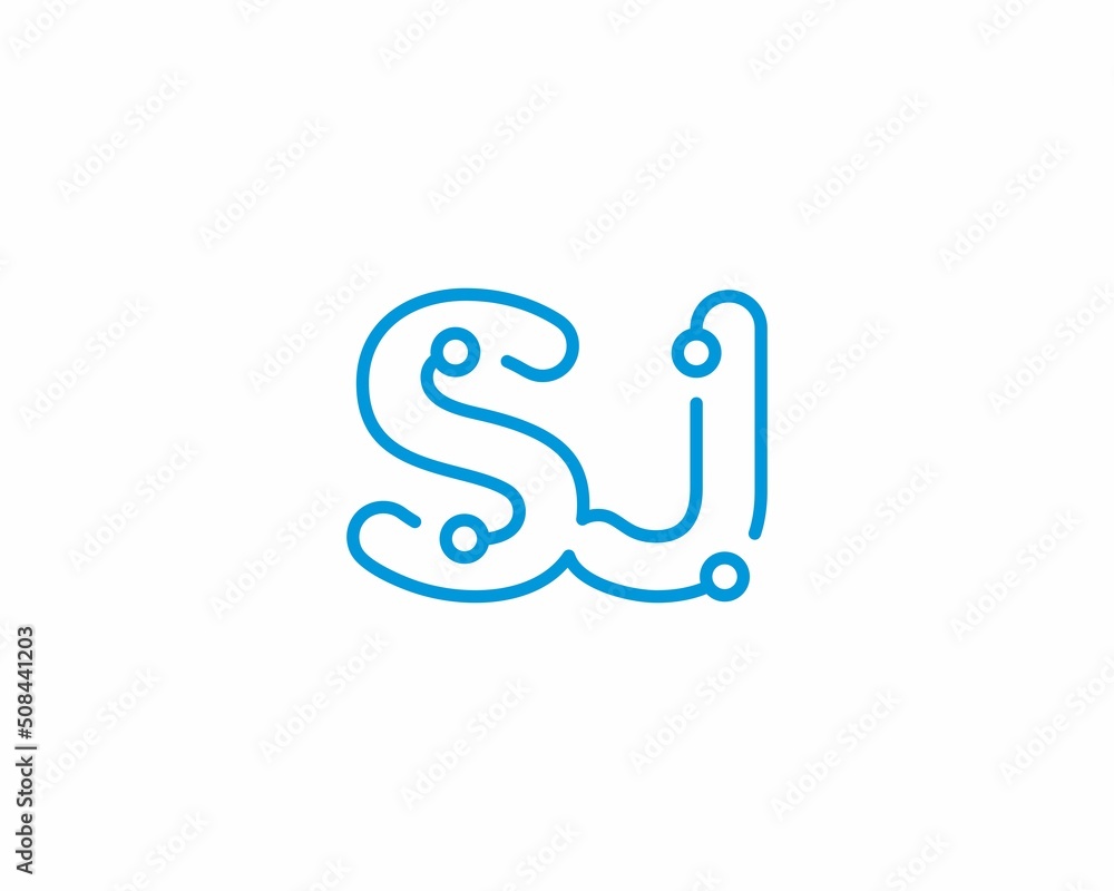 Abstract Letters SJ Logo Design Template 001 Abstract Letters SJ Logo Design Template 001