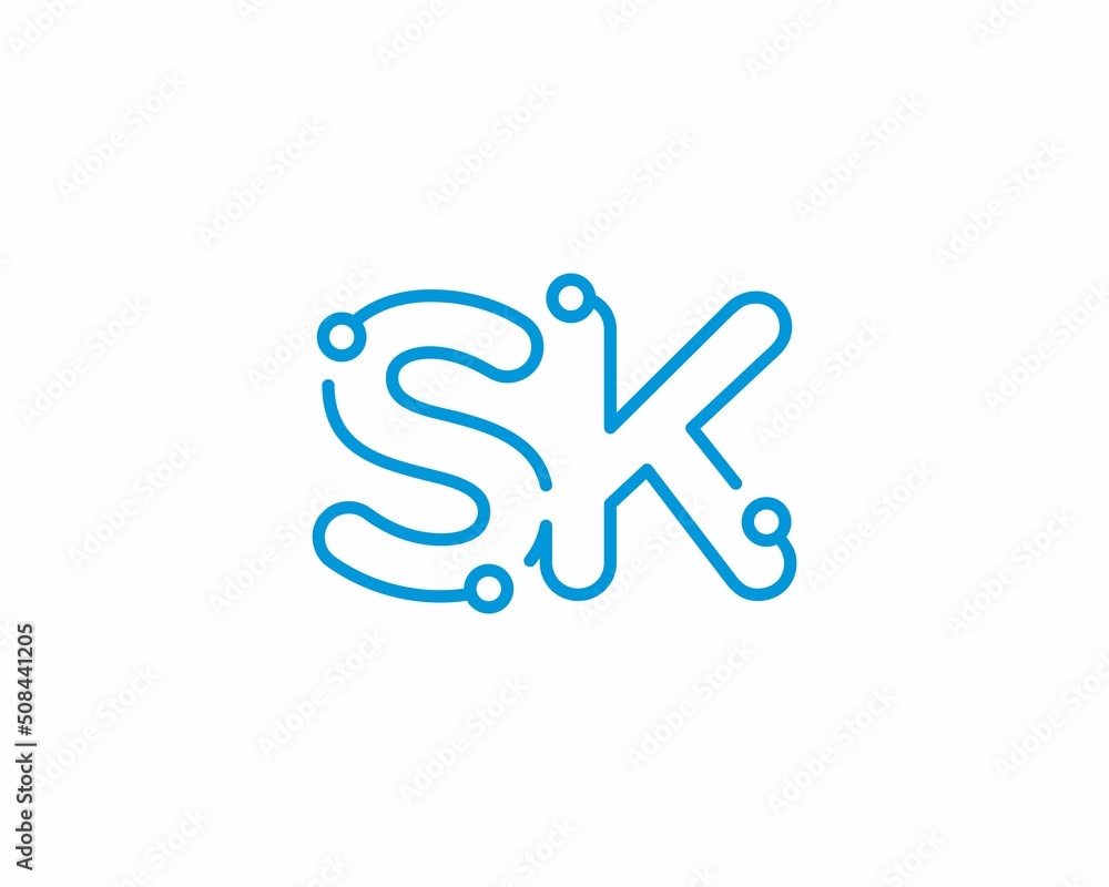 Abstract Letters SK Logo Design Template 001 Abstract Letters SK Logo Design Template 001