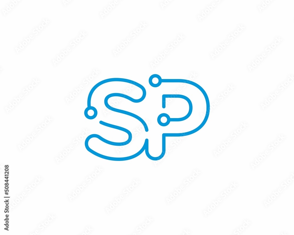 Abstract Letters SP Logo Design Template 001 Abstract Letters SP Logo Design Template 001
