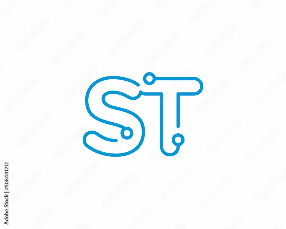 Abstract Letters ST Logo Design Template 001 Abstract Letters ST Logo Design Template 001