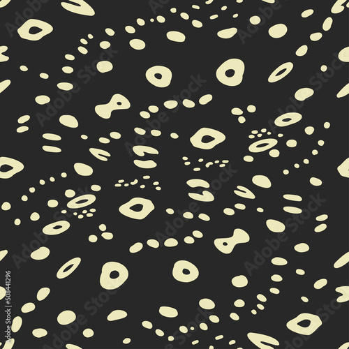 Spotted eagle ray fish skin seamless pattern, animal print dots curved abstract background for textile cover wrapping paper templates.