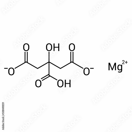 chemical structure of magnesium citrate  (C6H6MgO7)