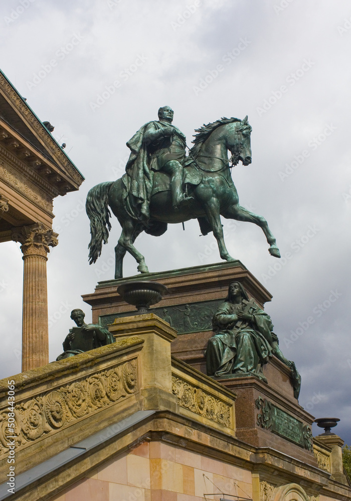  Equestrian statue of Frederick William IV of Prussia in front of the Alte Nationalgalerie on Museum Island in Berlin by Alexander Calandrelli