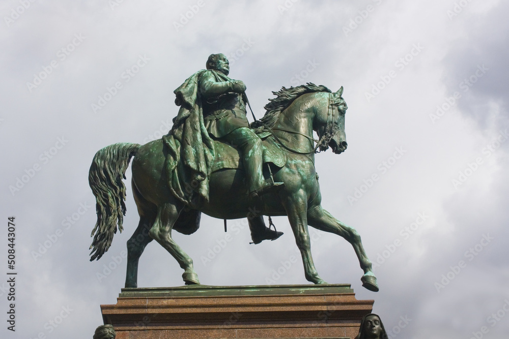  Equestrian statue of Frederick William IV of Prussia in front of the Alte Nationalgalerie on Museum Island in Berlin by Alexander Calandrelli