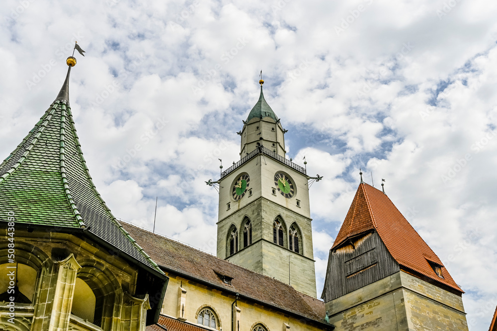 Überlingen, Münster, St. Nikolaus, Kirche, Altstadt, Altstadthäuser, Münsterplatz, Bodensee, Sommer, Baden-Württemberg, Deutschland Überlingen, Münster, St. Nikolaus, Kirche, Altstadt, Altstadthäuser, Münsterplatz, Bodensee, Sommer, Baden-Württemberg, Deutschland
