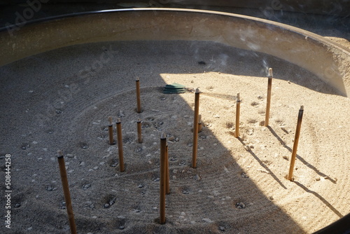 Fire Incense Stick for Offering at Temple in Japan - 日本 お寺 香炉 お線香 