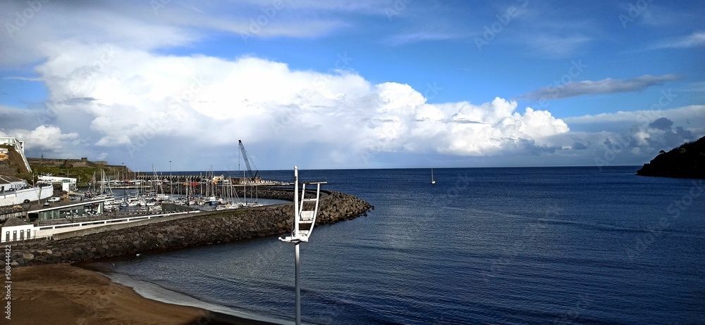 Cityscape in good weather on Terceira island, Azores, Prtugalia