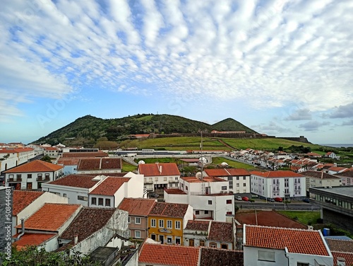 Cityscape in good weather on Terceira island, Azores, Prtugalia photo