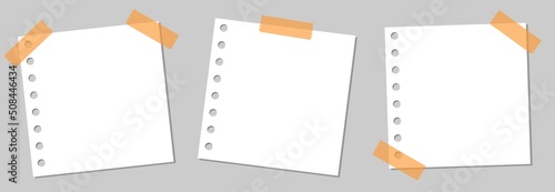 set of papers note paper blank sign tag label. old blank paper with clip