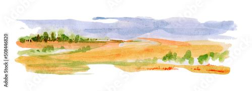 Panel kuchenny z motywem retro watercolor background, in the fields