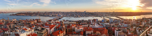 Obraz na płótnie Big panorama of Istanbul landscape during sunset