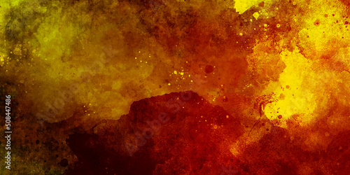 Red and yellow background and abstract background, uneven surface, coating abstract blaze fire flame texture or background. Wall grunge texture with red tones. Vintage red abstract grunge.