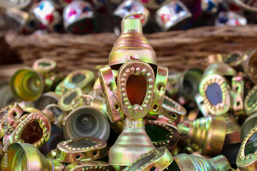  Islamic Ramadan metal Lanterns, Fanous Ramadan on shelves of a supermarket for sale