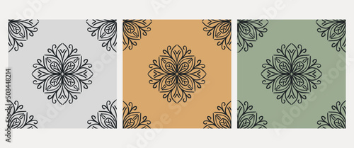 mandala dot pattern collection - planner, fabric, decoration, stationery. Vector