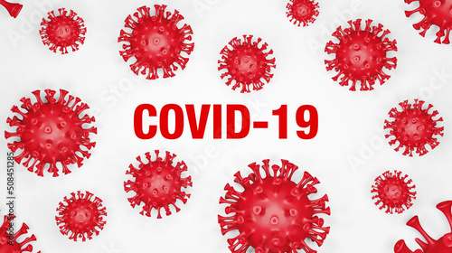 Wallpaper Mural 3D render illustration of covid - 19 Corona viruses with text Torontodigital.ca