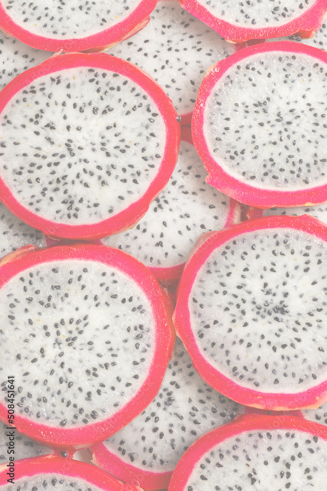 Sweet tasty dragon fruit or pitaya slices. Sweet tasty dragon fruit or pitaya slices.