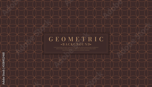 Geometric dark brown background with repetitive circle pattern seamless. Vintage color concept. Vector illustration.