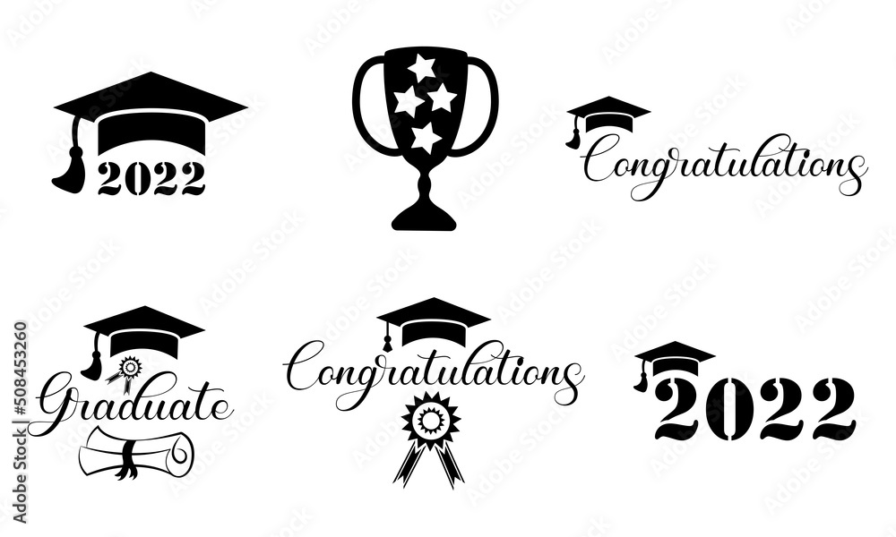 graduation icon set