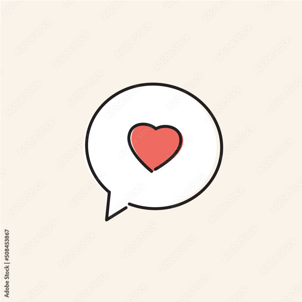 Hand Drawn Speech Bubble With Heart Symbol. Concept Of Showing And Saying Love. Editable Vector, Isolated Background. Hand Drawn Speech Bubble With Heart Symbol. Concept Of Showing And Saying Love. Editable Vector, Isolated Background.