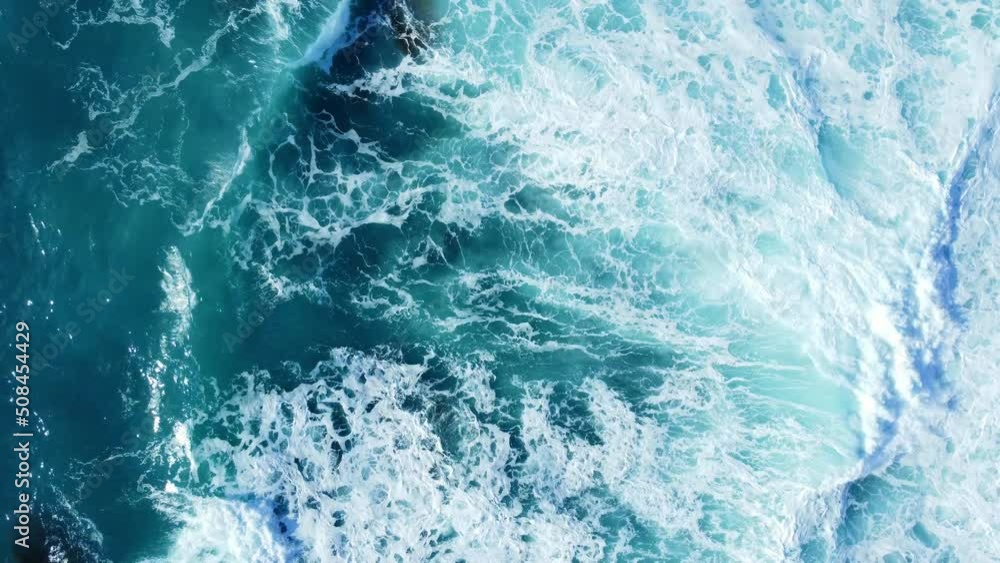Ocean slow motion, Sea storm with turquoise waves Aerial landscape, Ecology and clean water, Nature Concept. Ocean slow motion, Sea storm with turquoise waves Aerial landscape, Ecology and clean water, Nature Concept.