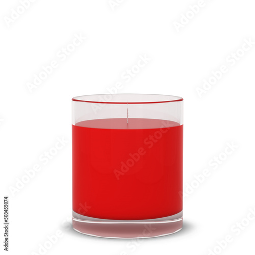 Wax candle in a glass