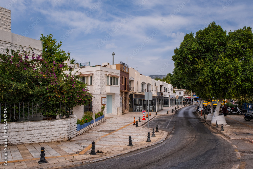Bodrum street view in Turkey. October 2020