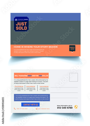 real estate postcard template design