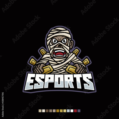 Mummy esports logo vector 