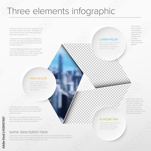 Simple infographic template with photo placeholders and circle elements