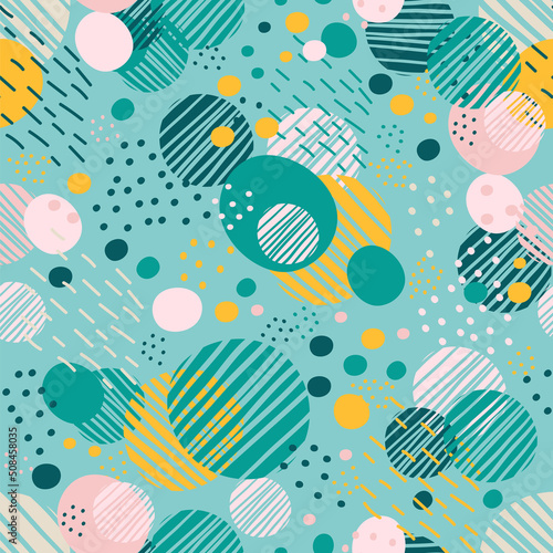 Abstract seamless pattern with dots in trendy colors vector background