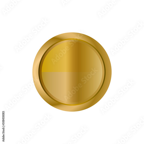 Circle gold button design vector photo