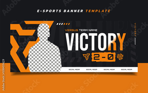 Esports Gaming Banner Template with Logo for Social Media