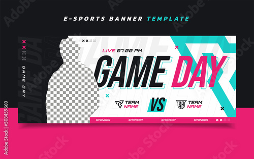 Esports Gaming Banner Template with Logo for Social Media