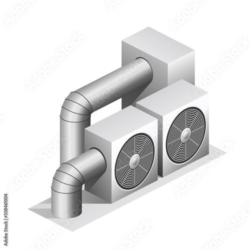 Ventilation system isometric illustration