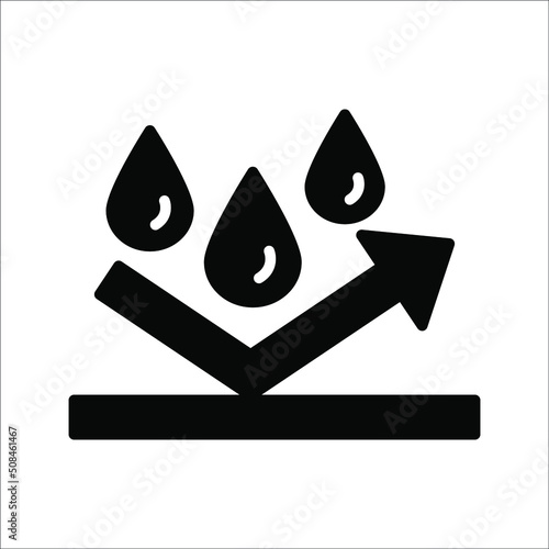 Water repellent surface line icon. Waterproof symbol concept isolated on white background. Vector illustration