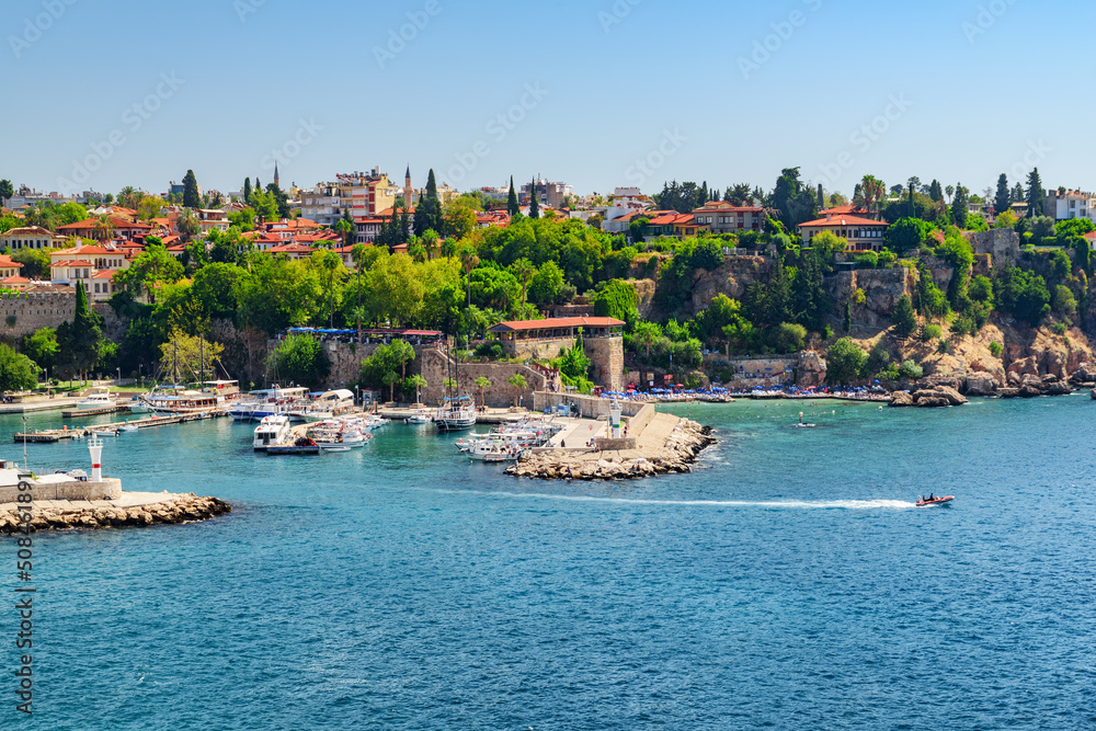 View of the Ottoman Houses and Old Antalya Marina