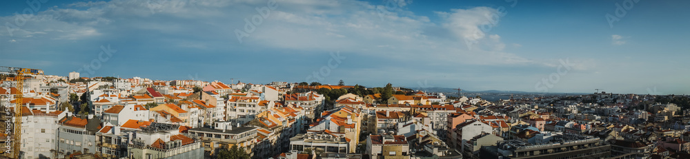panoramic view over the City of Lisbon.
