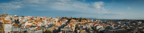 panoramic view over the City of Lisbon.
