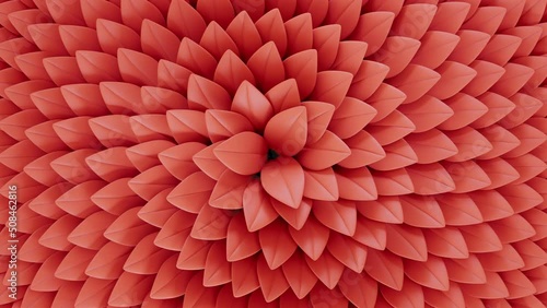 Abstract blooming animation. Red Spring leaves.