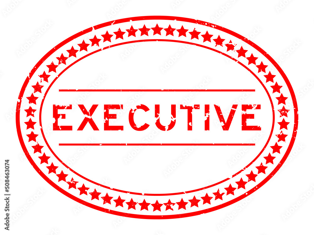 Grunge red executive word oval rubber seal stamp on white background Grunge red executive word oval rubber seal stamp on white background