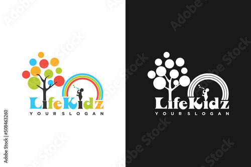 life kids logo template, background logo.