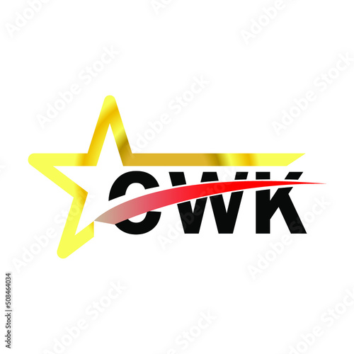 CWK letter logo design. CWK creative  letter logo. simple and modern letter logo. CWK alphabet letter logo for business. Creative corporate identity and lettering. vector modern logo  photo