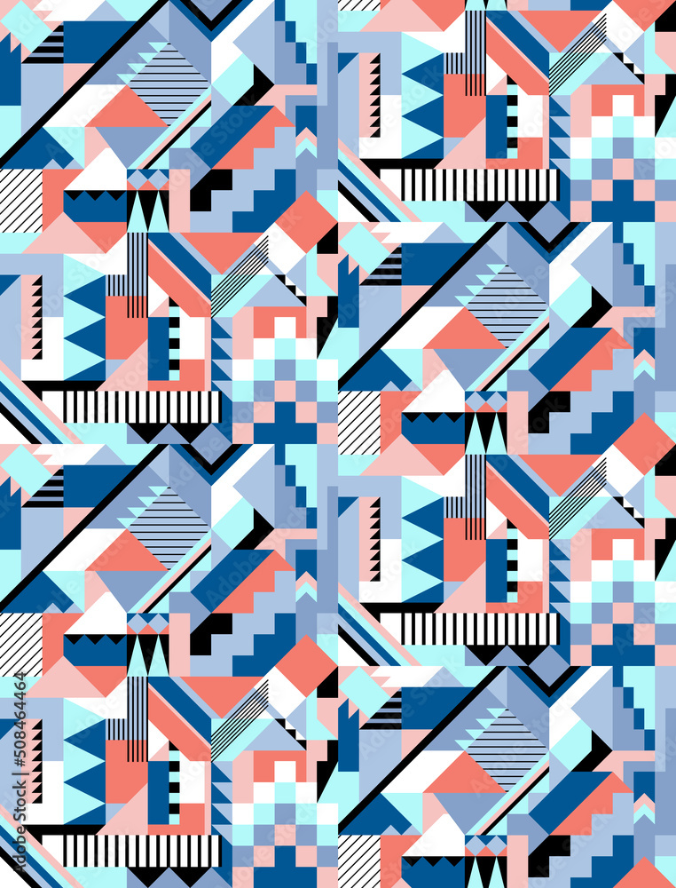Seamless geometric pattern in 90s abstract style Seamless geometric pattern in 90s abstract style