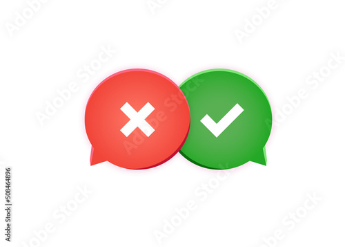 Agreement and disagreement chat icons design. Vector illustration.