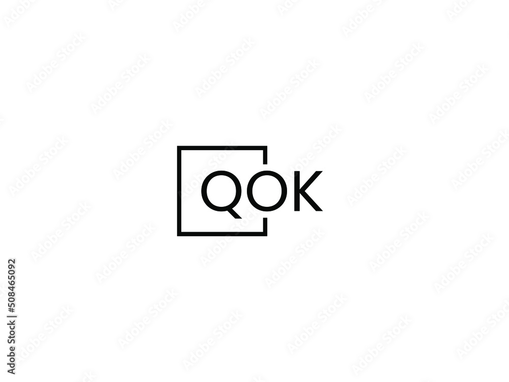 QOK letter initial logo design vector illustration