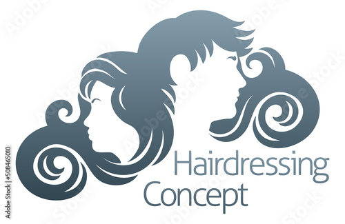 Hairdresser Silhouette Hair Salon Man And Woman