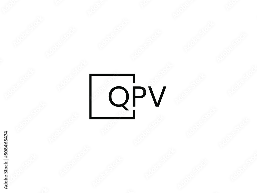 QPV letter initial logo design vector illustration