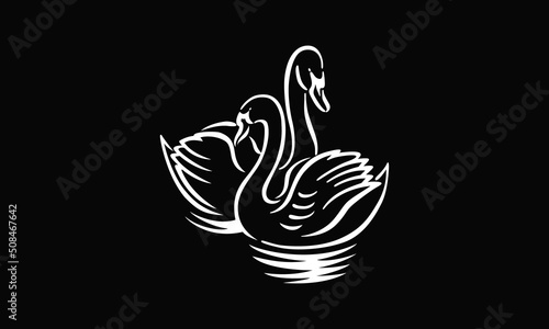 Swan hand print vector